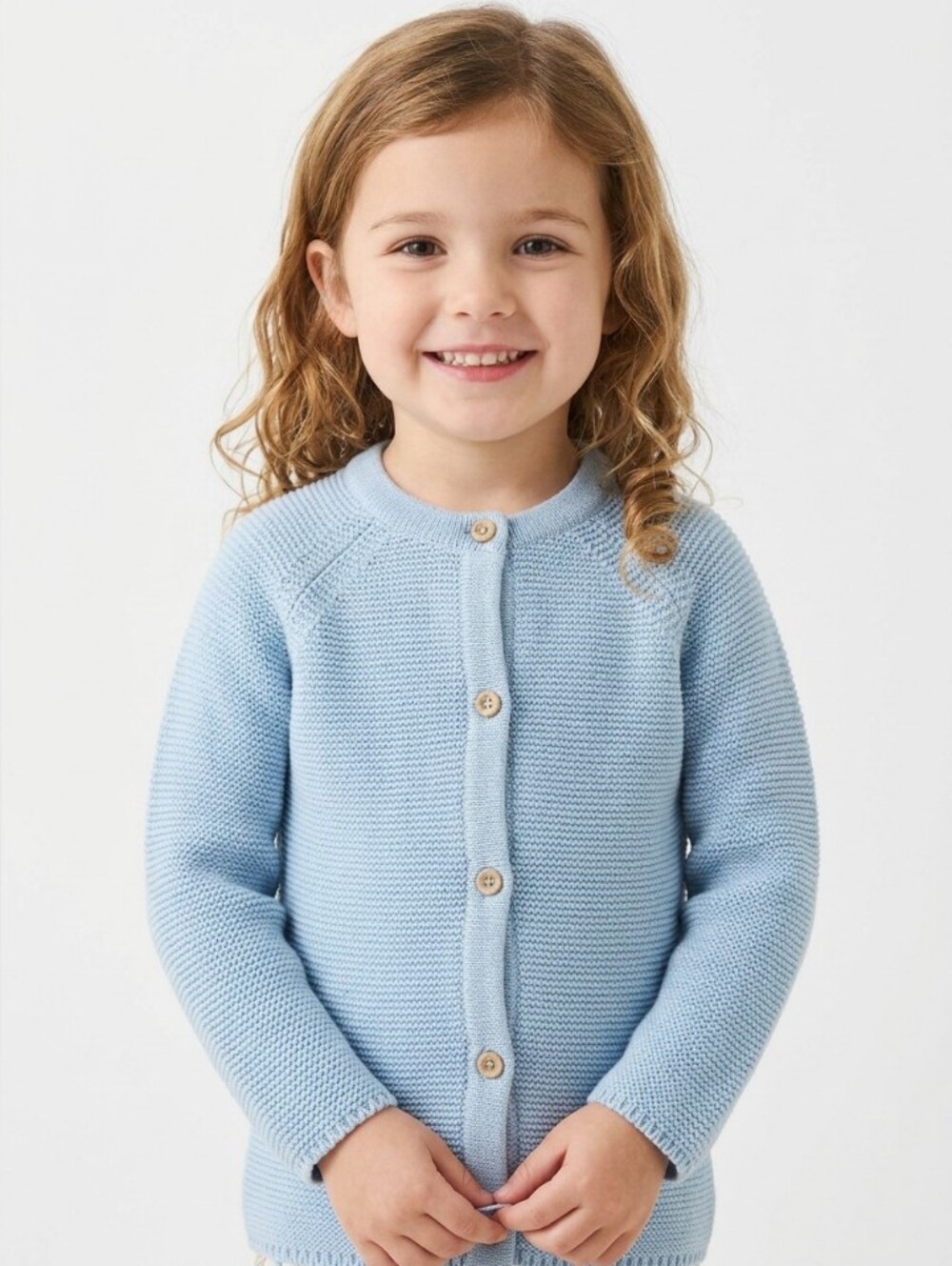 Stellou & Friends Girls' Knit Button-Front Cardigan, Size 3-4 Years Old